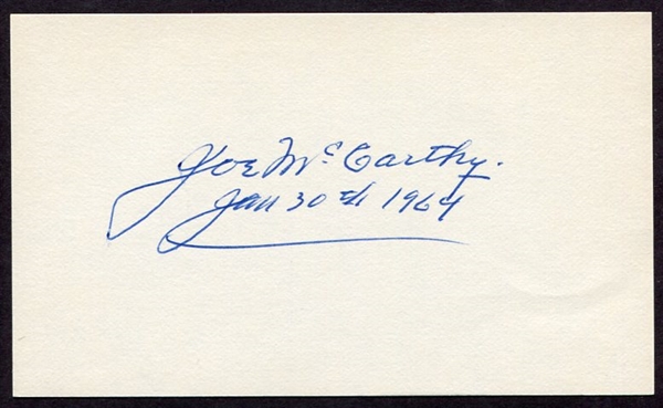 Joe McCarthy Autographed 3x5