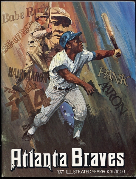 1971 Atlanta Braves Illustrated Yearbook Hank Aaron on the cover