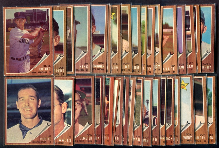 1962 Topps Lot of 40 Different w/Babe Ruth