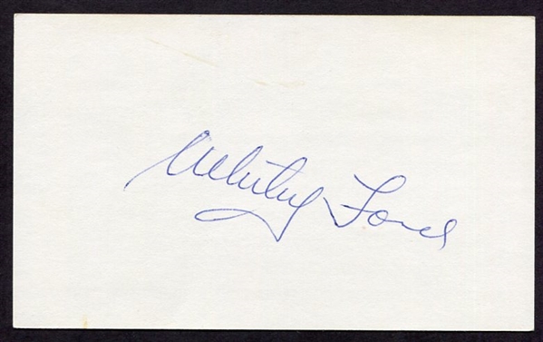 Whitey Ford Signed Index Card