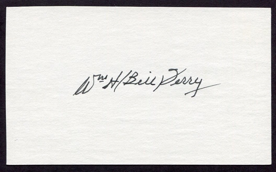 Bill Terry Signed Index Card