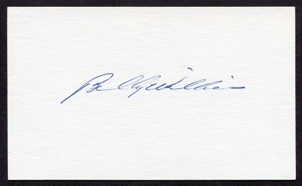 Billy Williams Signed Index Card