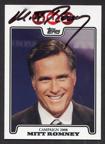 2008 Topps Mitt Romney Autographed Card JSA