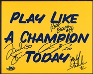 Notre Dame Signed Slogan Browner Zorich Stonebreaker & Stams MAB Hologram