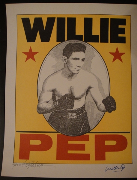 Willie Pep & Murray Tinkleman Autographed Numbered Print 68/250