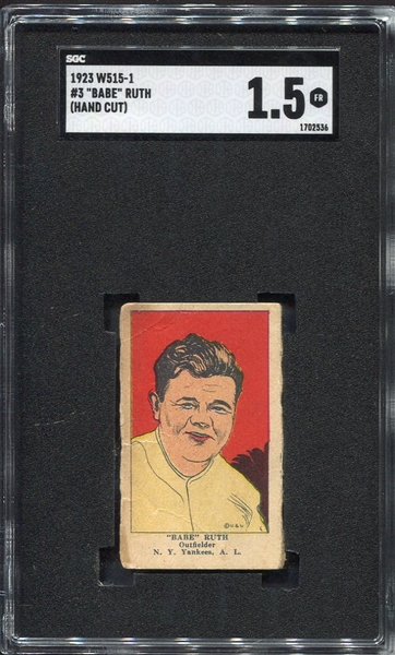 W515-1 Babe Ruth Missing the Numeral #3 SGC 1.5
