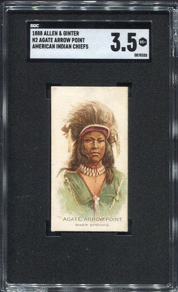 N2 1888 Allen & Ginters Indian Chiefs Agate Arrow Point SGC 3.5