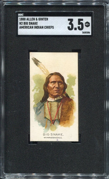 N2 1888 Allen & Ginters American Indian Chiefs Big Snake SGC 3.5