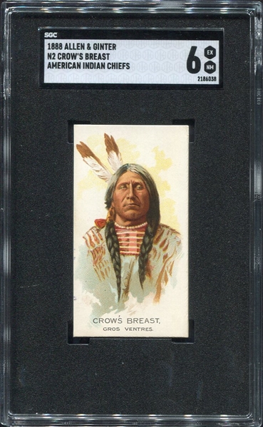 N2 1888 Allen & Ginters American Indian Chiefs Crows Breast SGC 6