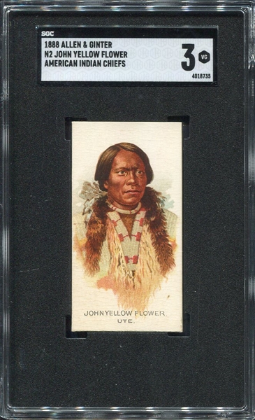 N2 1888 Allen & Ginters American Indian Chiefs John Yellow Flower SGC 3