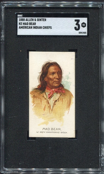 N2 1888 Allen & Ginters American Indian Chiefs Mad Bear SGC 3