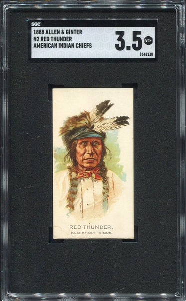 N2 1888 Allen & Ginters American Indian Chiefs Red Thunder SGC 3.5