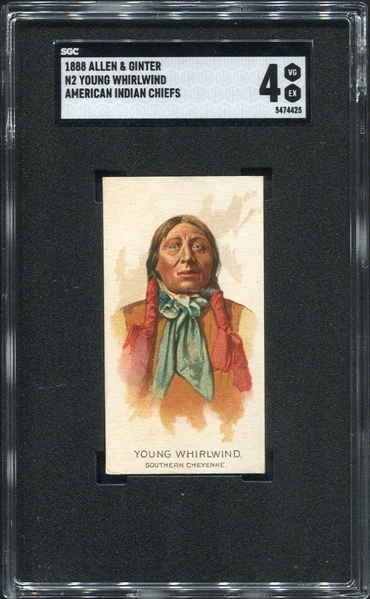 N2 1888 Allen & Ginters American Indian Chiefs Young Black Whirlwind SGC 4