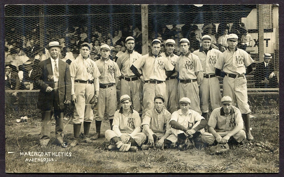 Early 1900s Marenco Athletics Baseball Team RPPC