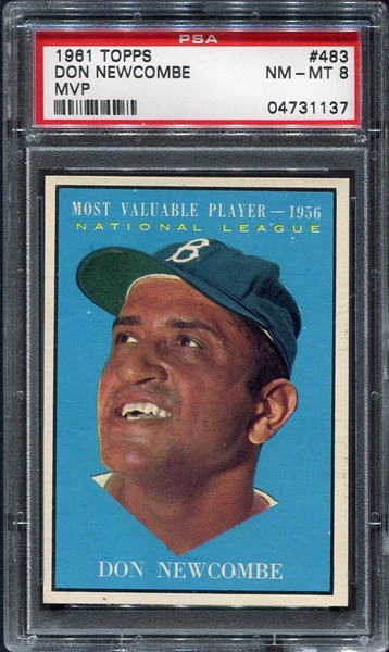 1961 Topps MVP #483 Don Newcombe Brooklyn Dodgers PSA 8