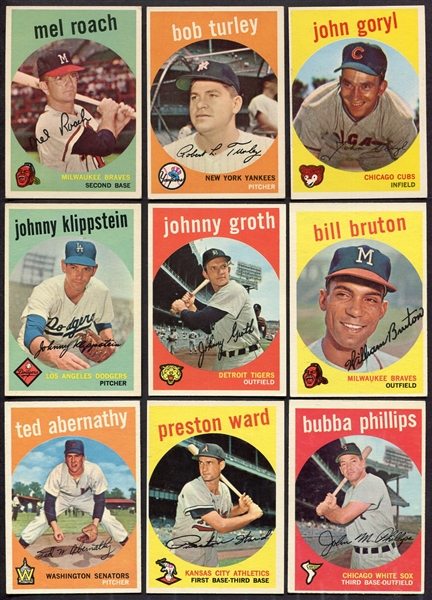 1959 Topps Lot of 25 Different Most Exmt/Nrmt