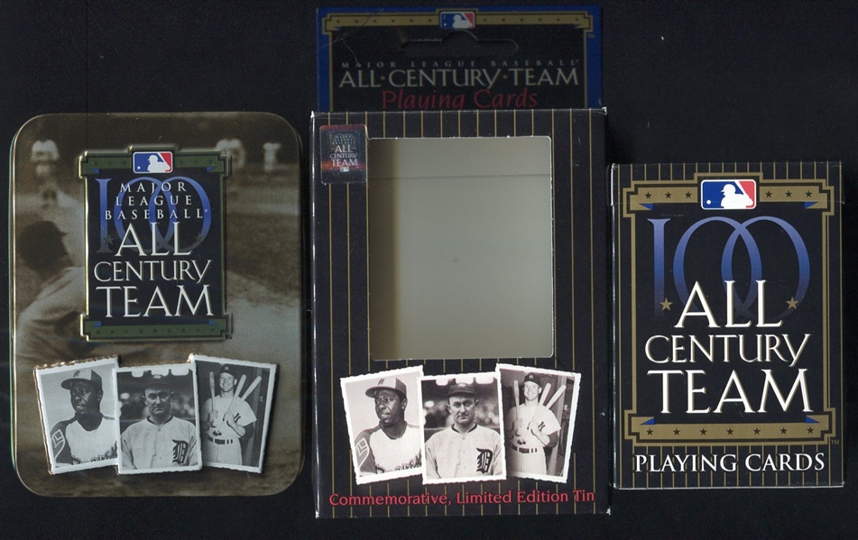 2000 All Century Team MLB Playing Card Set in Tin w/Original Packaging