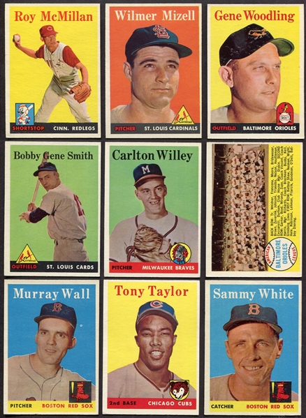 1958 Topps Baseball Lot of 24 Different High Grade