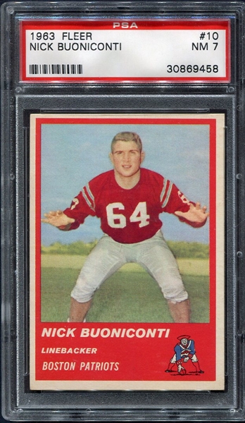 1963 Fleer #10 Nick Buoniconti RC PSA 7