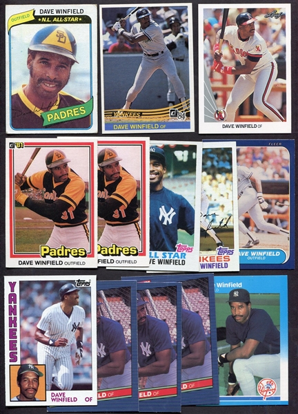 Large Lot of Dave Winfield Cards 