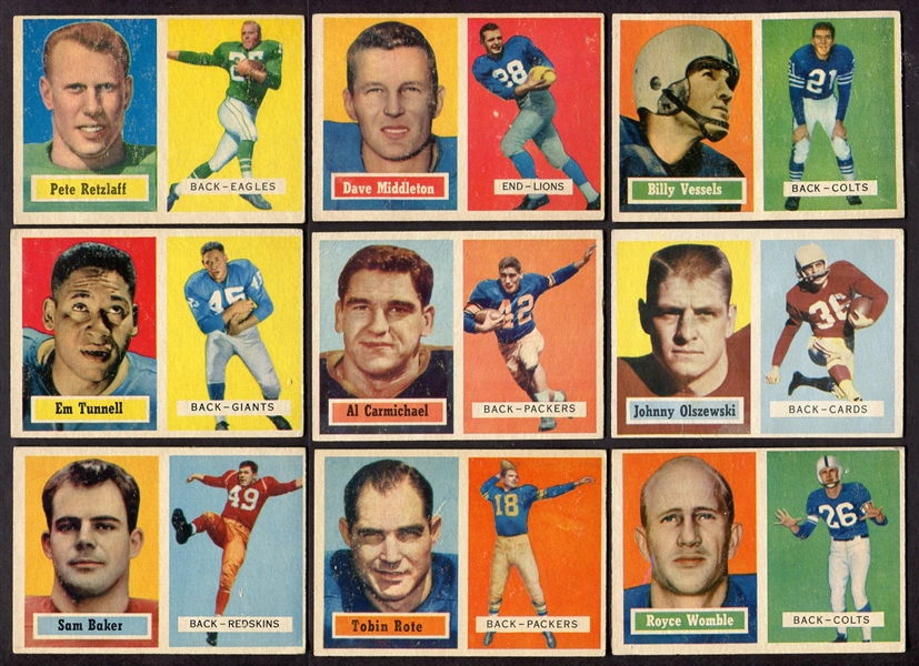 1957 Topps Lot of 9 Different