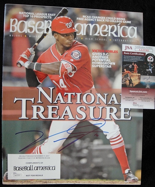 Victor Robles Signed Baseball America Cover JSA