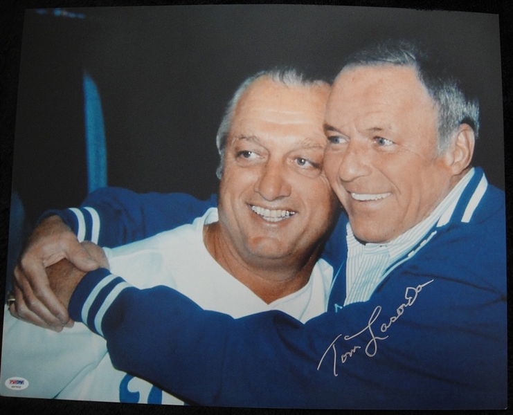 Tommy Lasorda Signed Photo with Frank Sinatra PSA/DNA