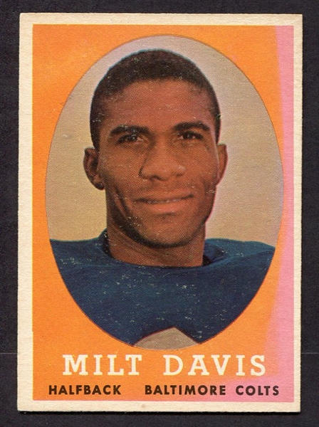 1958 Topps #98 Milt Davis Partial Color Error