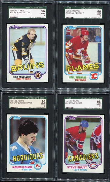 1981-82 Topps Hockey Lot of 22 Different SGC Graded 88-96!