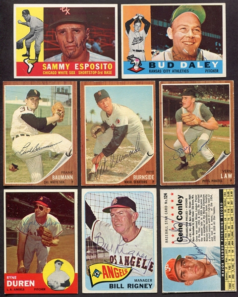 1960-65 Lot of 8 Autographed Cards