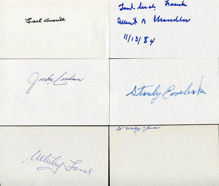 Autographed Index Card Collection of 23 HOFers