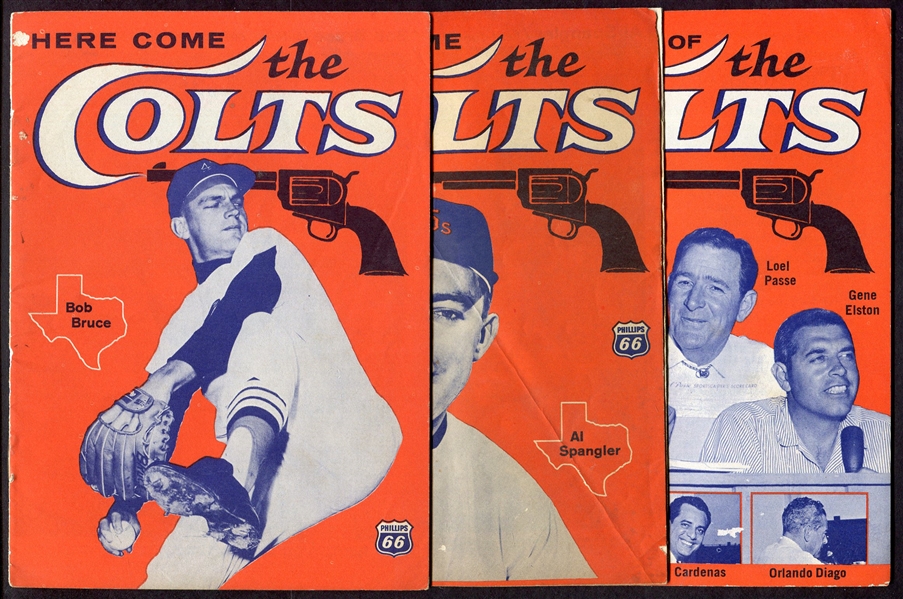 1962 Houston Colts Booklets Lot of 3 Different