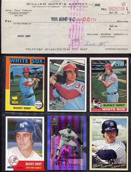 Bucky Dent Endorsed Check Plus 11 Cards