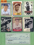 Johnny Vander Meer Signed Personal Check & Photo With 7 Cards