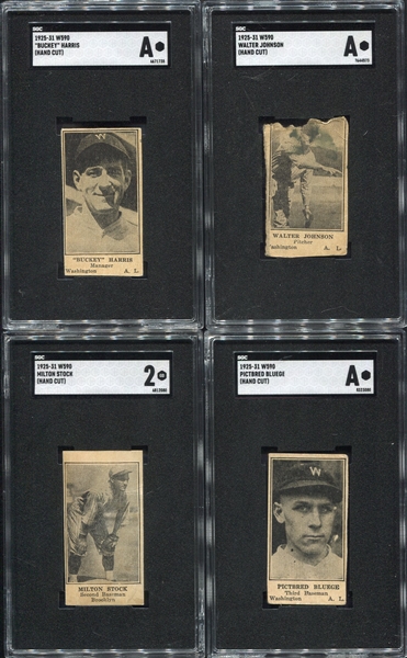 W590 Lot of 4 Different All SGC A w/ Walter Johnson & Harris