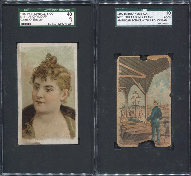 Pair of Large Size 1890 Non-Sports Cards