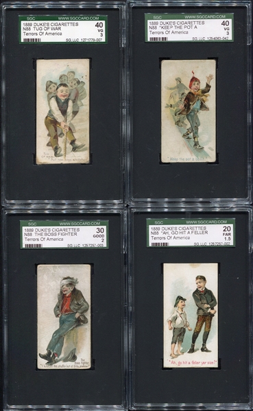 N88 Dukes Cigarettes Terrors of America Lot of 7 Different All SGC Graded