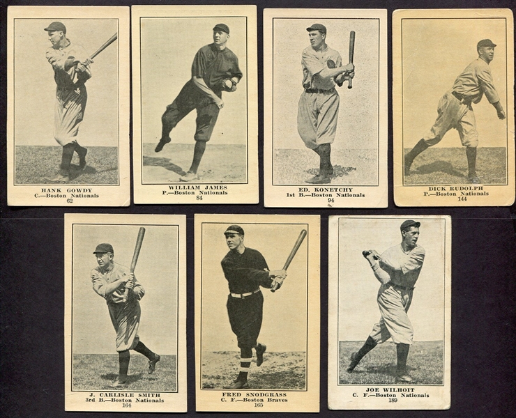 E135 Collins-McCarthy Lot of 7 Different Boston Braves
