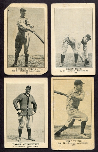 E135 Collins-McCarthy Lot of 4 Different Detroit Tigers