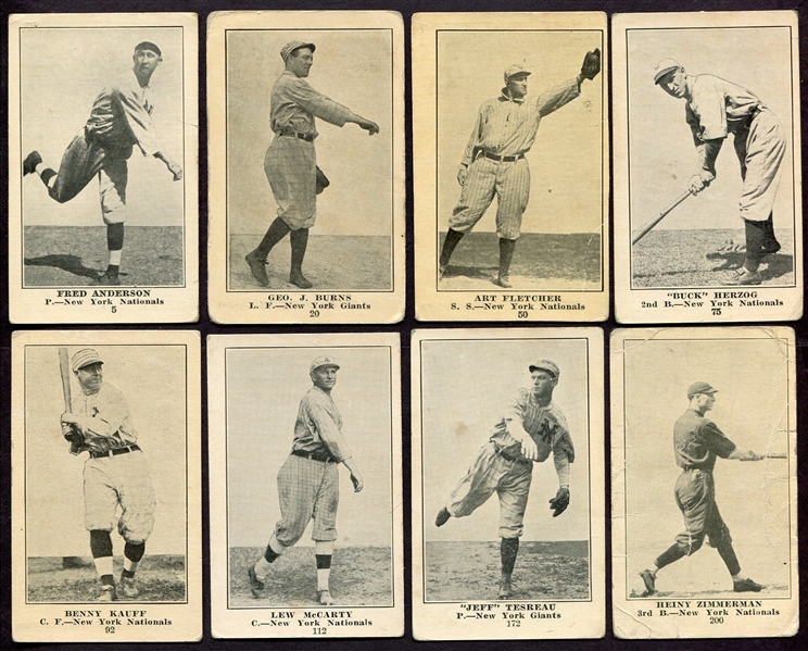 E135 Collins-McCarthy Lot of 8 Different New York Giants