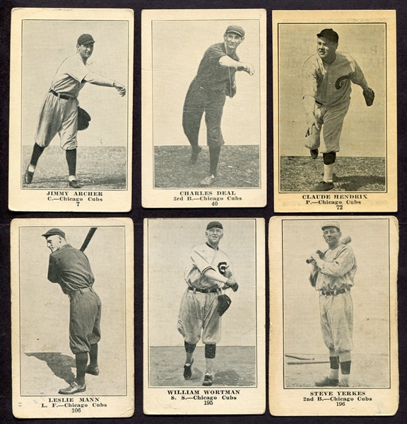 E135 Collins-McCarthy Lot of 6 Different Chicago Cubs