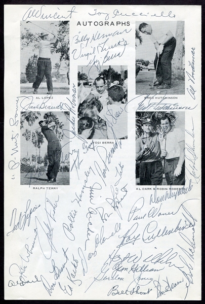 1962 National Baseball Players Golf Championship Program Signed by Jackie Robinson & 34 Others