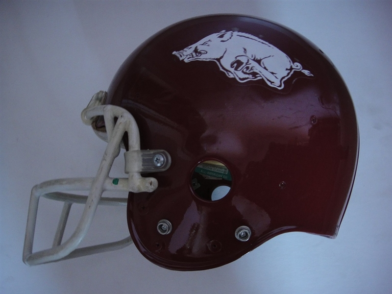 1980s University of Arkansas Game Used Football Helmet