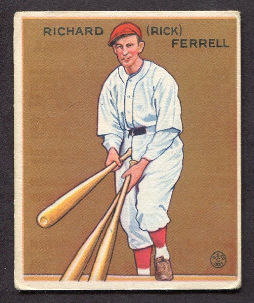 1933 Goudey #197 Rick Ferrell Boston Red Sox