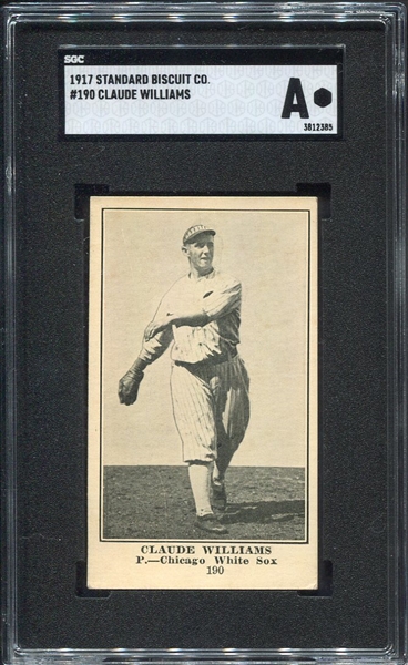 D350-2 Standard Biscuit #190 Claude "Lefty" Williams Chicago White Sox SGC A