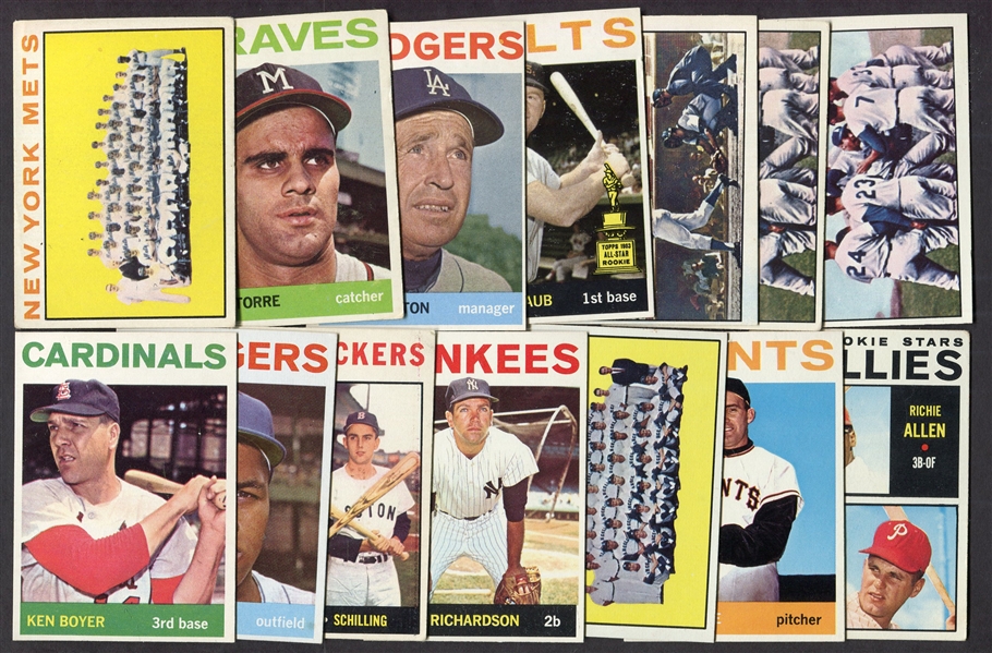 1964 Topps Lot of 24 Different Stars High Numbers & HOFers