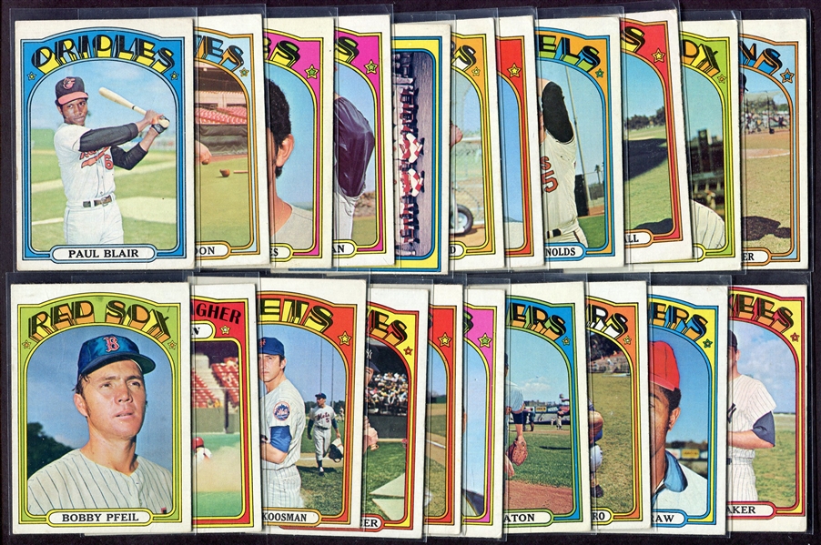 1972 Topps High-Numbers Lot of 21 Different