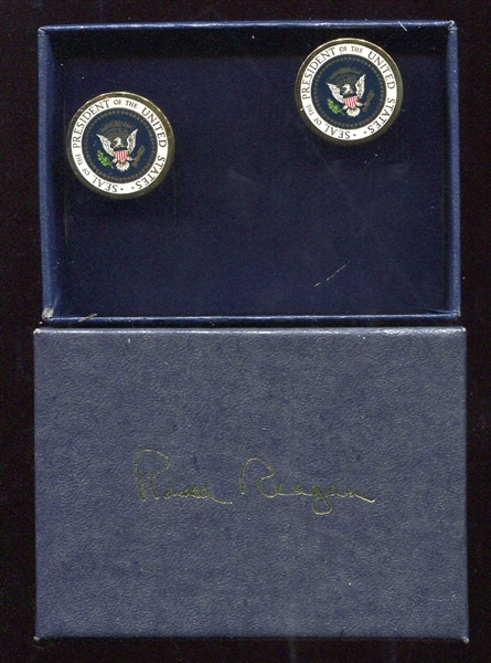 Ronald Reagan Presidential Full Color Cufflinks in Presentation Box