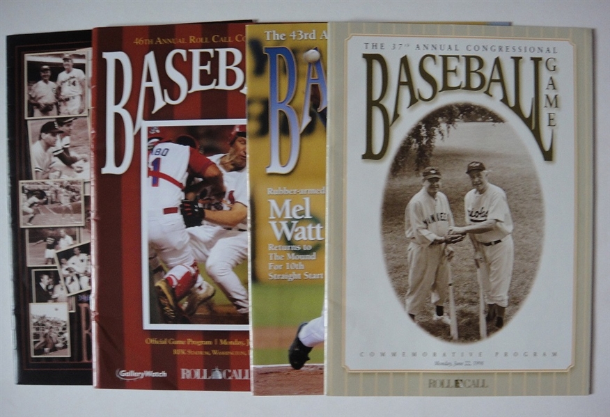 4 Different Congressional Roll Call Baseball Game Programs