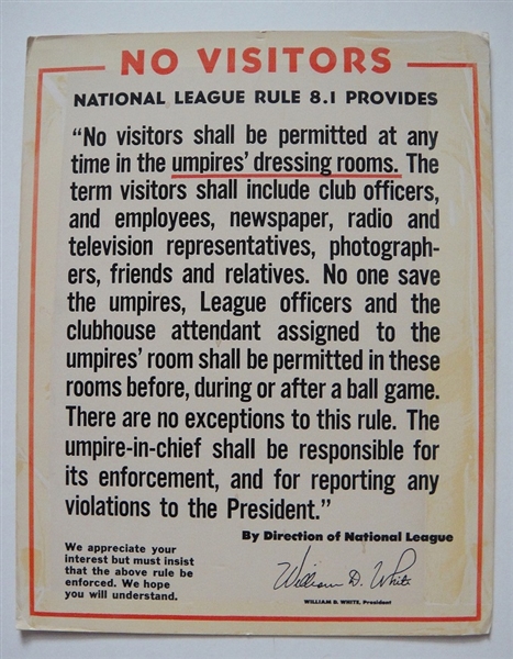 Early 1990s MLB Locker Room Broadside